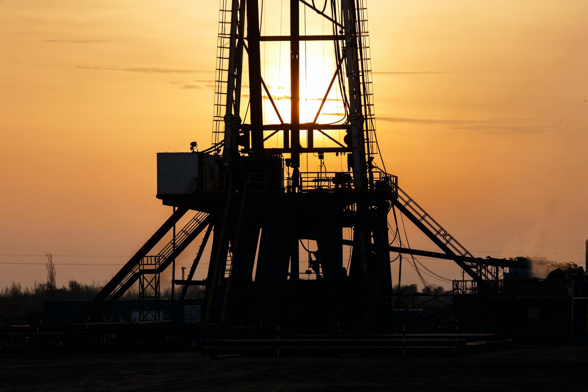 Rigs on a sunset