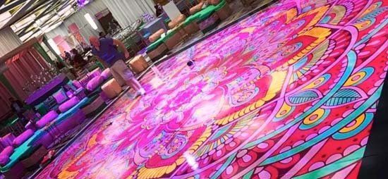 pink mosaic dance floor