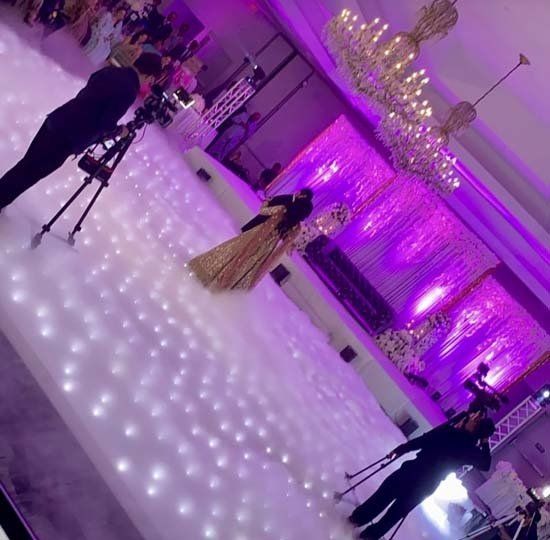 ballroom with party lights and dance floor