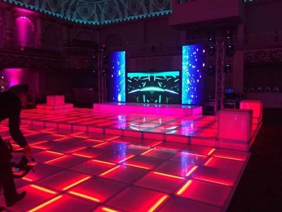 light up dance floor in ballroom