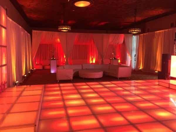couch by dance floor