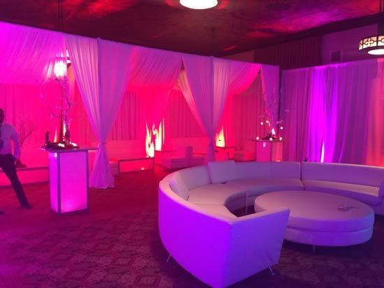 lounge party furniture and decor at party