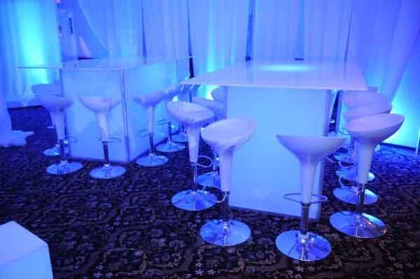 white table at party