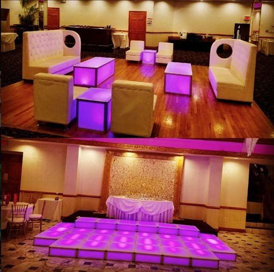 various pieces of lounge furniture for party