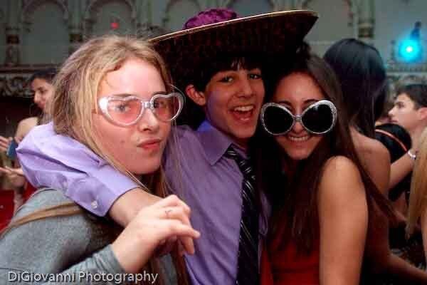three people at a party