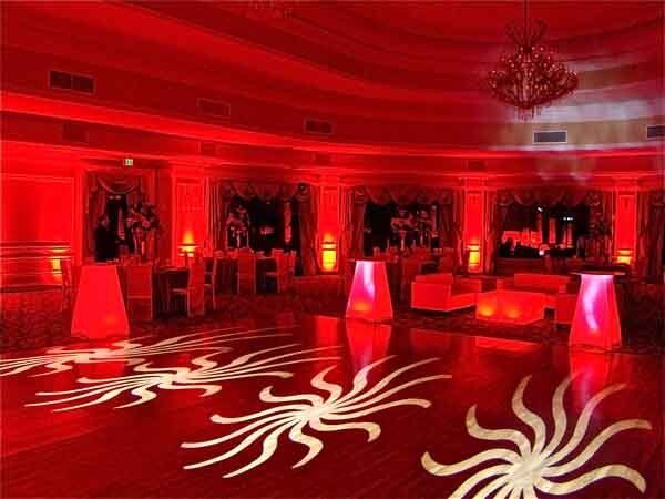 red wedding lighting
