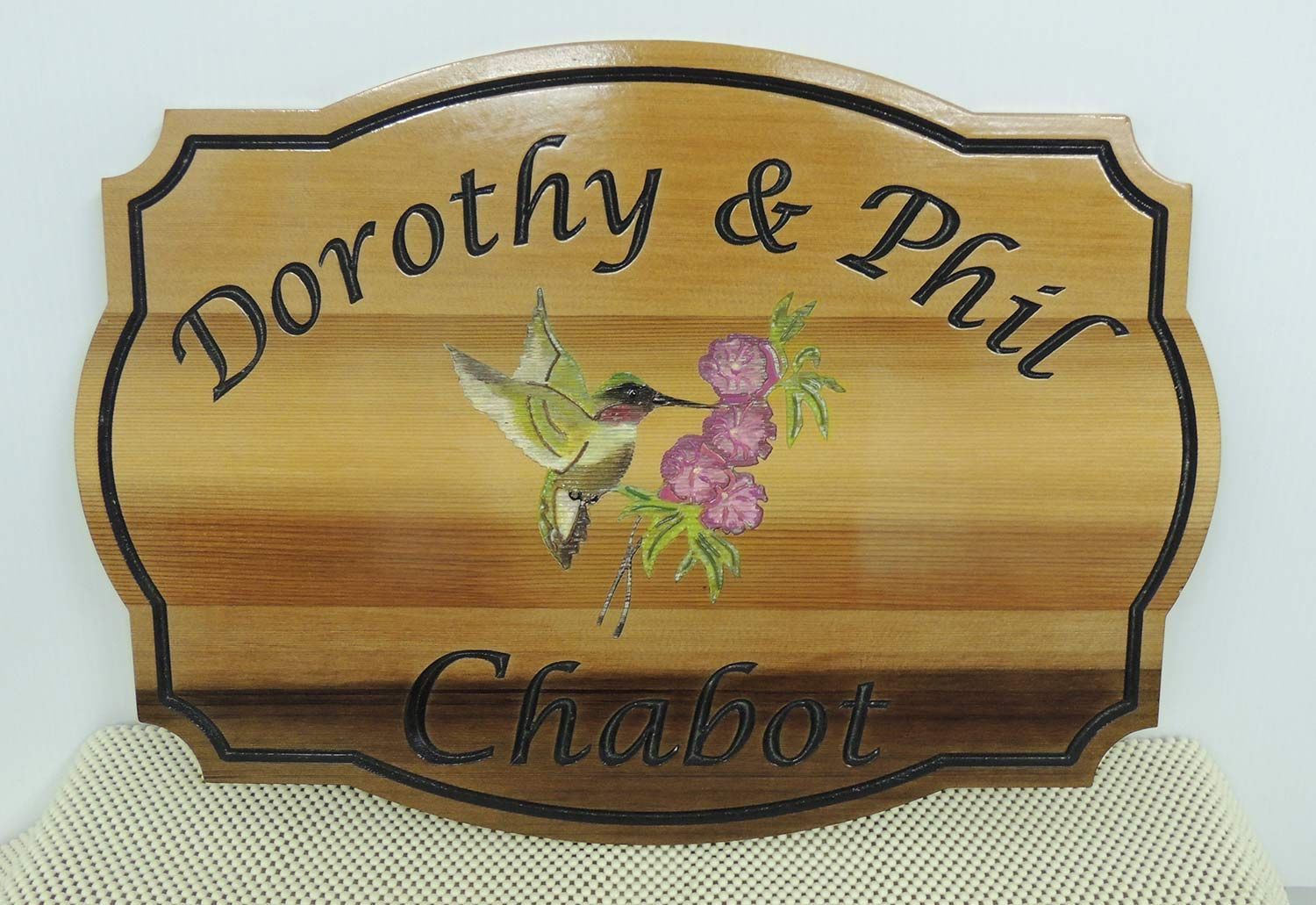 Wooden sign with 