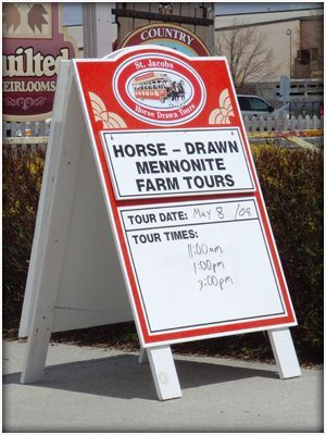 White A-frame sign advertising 
