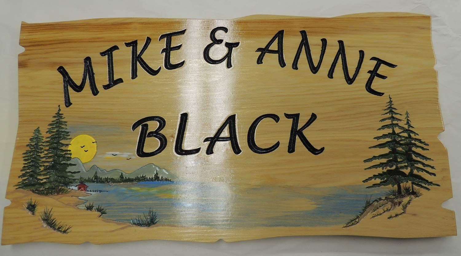 Wooden sign: 
