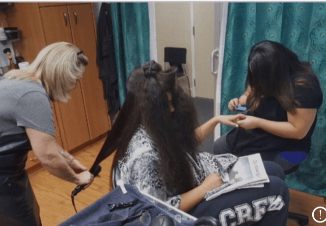 Woman At Salon — Curly Hair in San Diego, CA Woman At Salon — Curly Hair in San Diego, CA