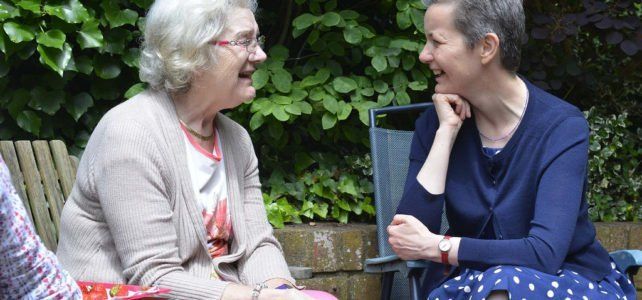 Senior Talking Each Other — San Marcos, CA — Care Choice Home Care Senior Talking Each Other — San Marcos, CA — Care Choice Home Care