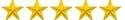 Five gold stars in a row, indicating a perfect rating.
