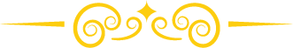 Golden filigree design element, consisting of swirls and a diamond.