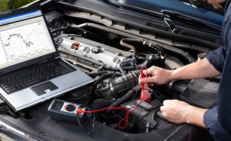 car diagnostics in progress