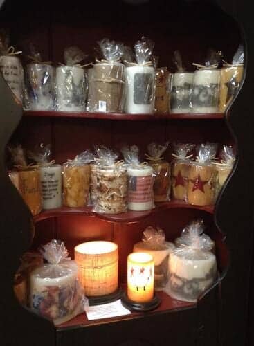 decorative candles - Roger S Wright Furniture LTD, Blooming Glen, PA.