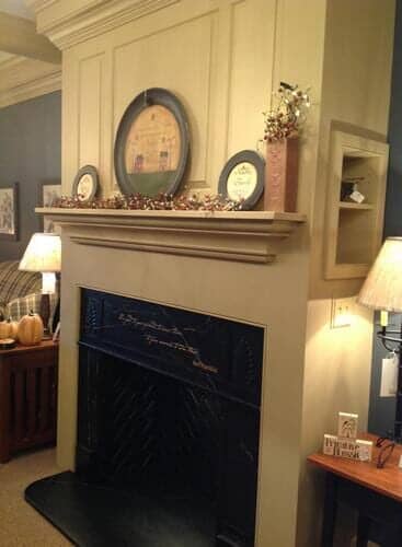 living room fireplace Roger S Wright Furniture LTD, Blooming Glen, PA.