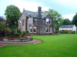 building with a lawn