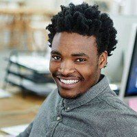 young african american man smiling