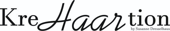 Ein schwarz-weißes Logo für Kre Haar tion
