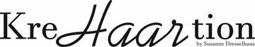 Ein schwarz-weißes Logo für Kre Haar tion
