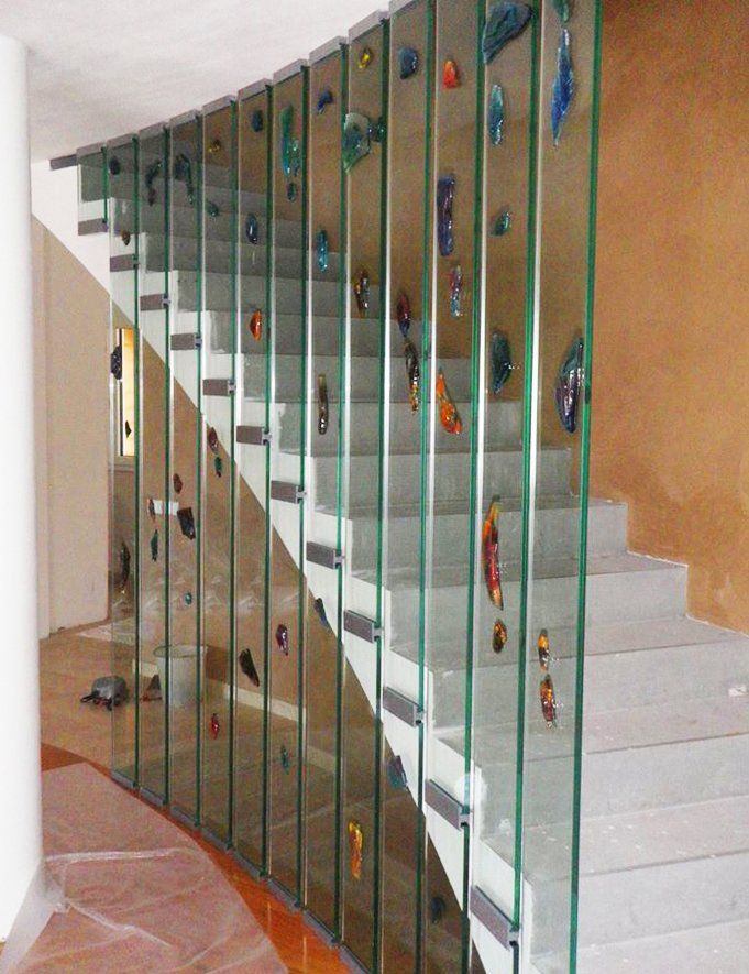 corrimano in vetro per scale