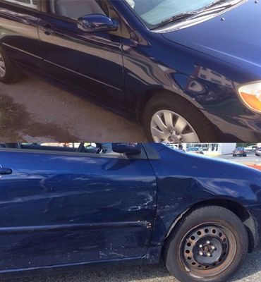Before and After Blue Car Collision Repair — Staten Island, NY — Nu-Dimensions Auto Body Before and After Blue Car Collision Repair — Staten Island, NY — Nu-Dimensions Auto Body