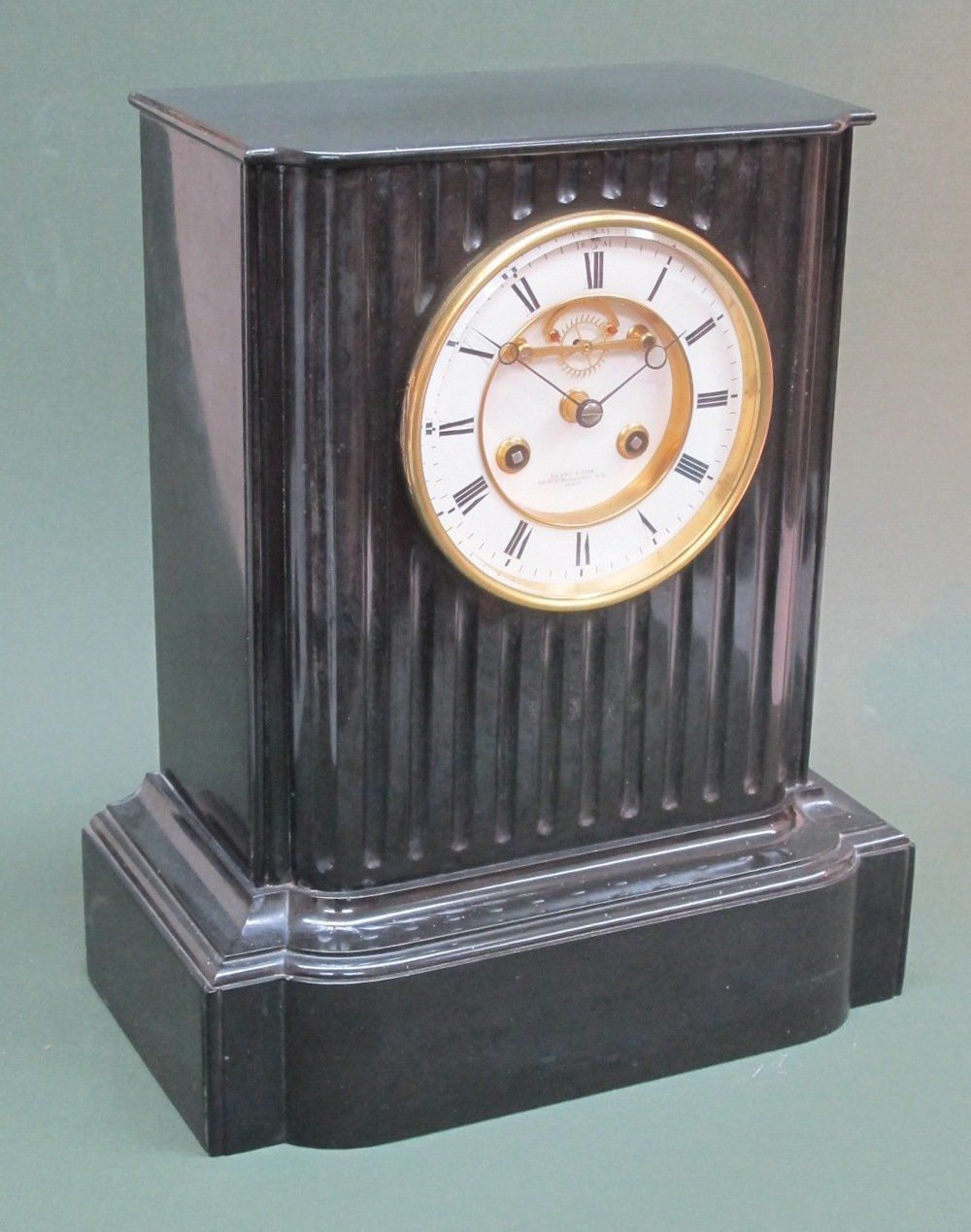Click image for details Le Roy et Fils, Black Marble Mantel Clock