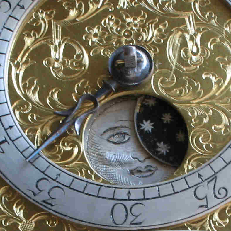 Bracket Clock Moon Dial