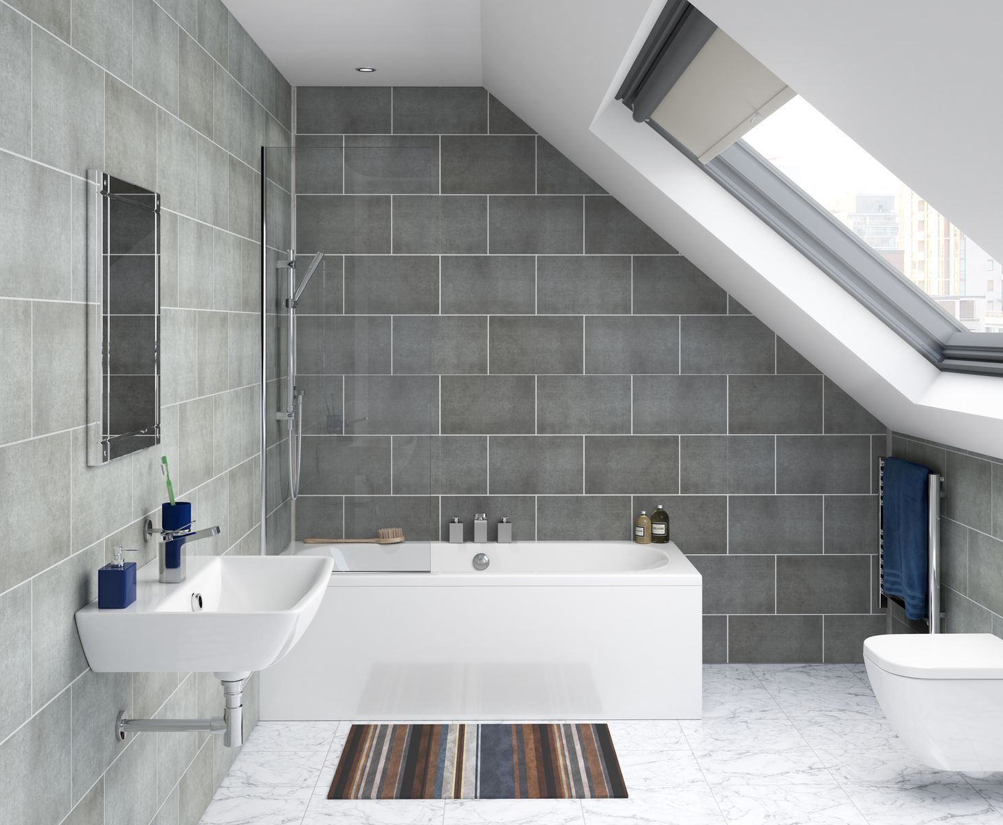 Proplas tile_stone graphite & stone grey