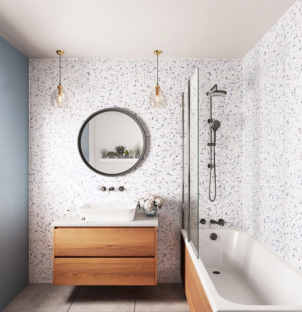 Positano Blue Terrazzo Lifestyle