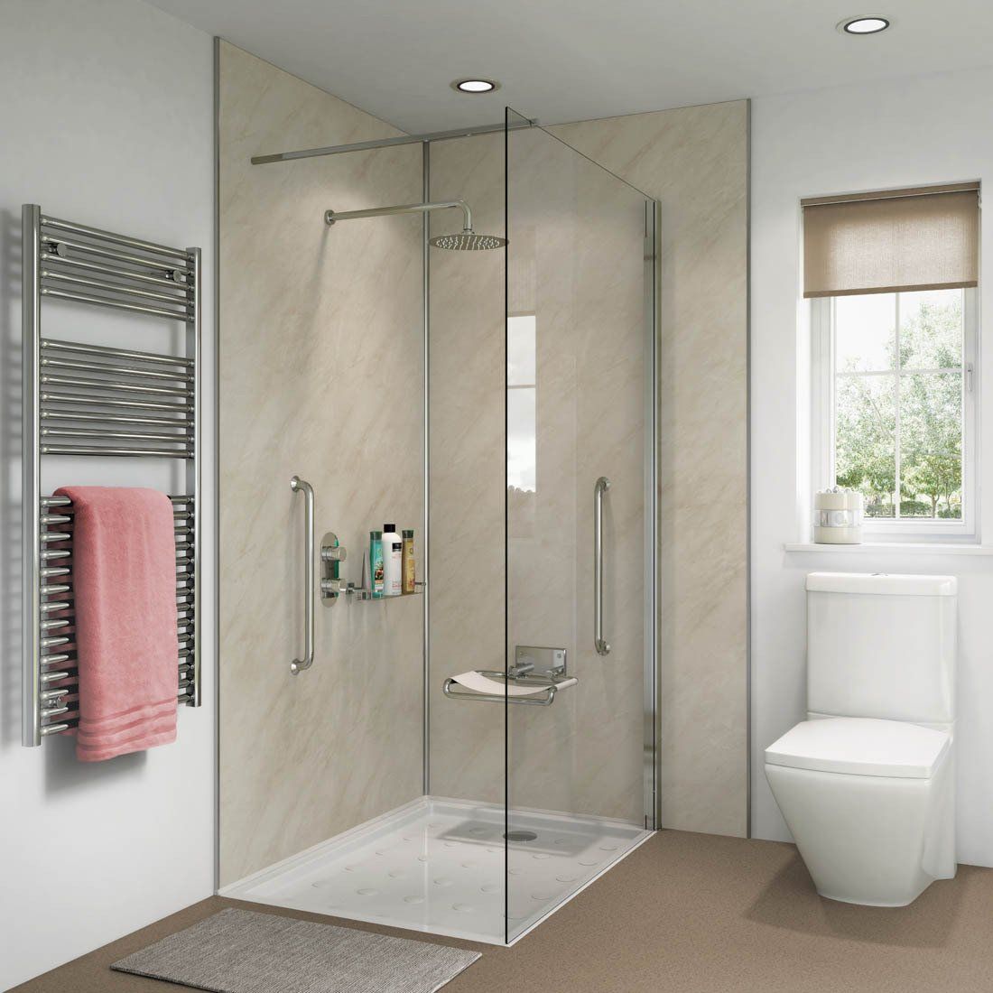 SHOWERWALL IVORY MARBLE