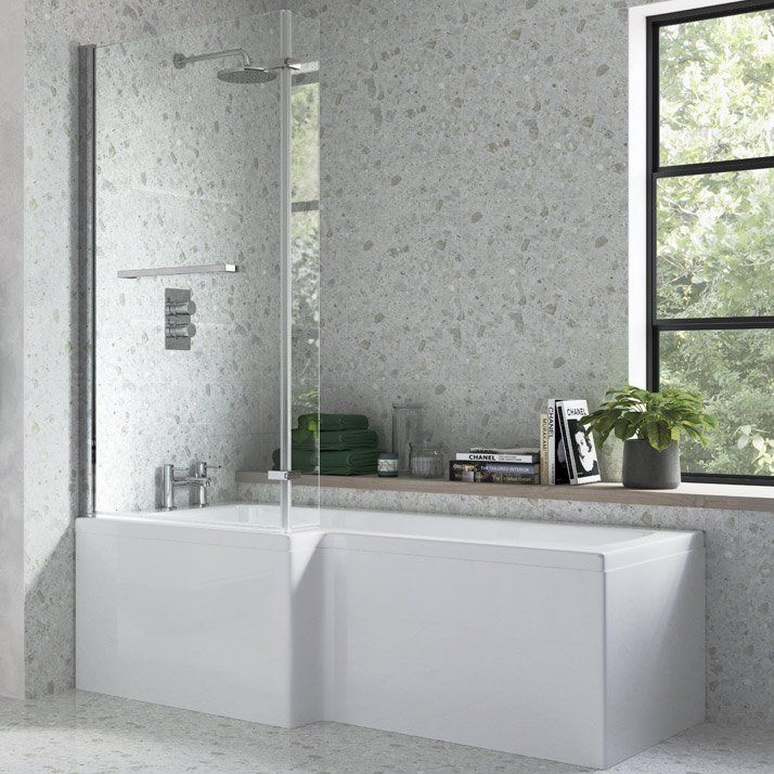 P Shape Shower Bath