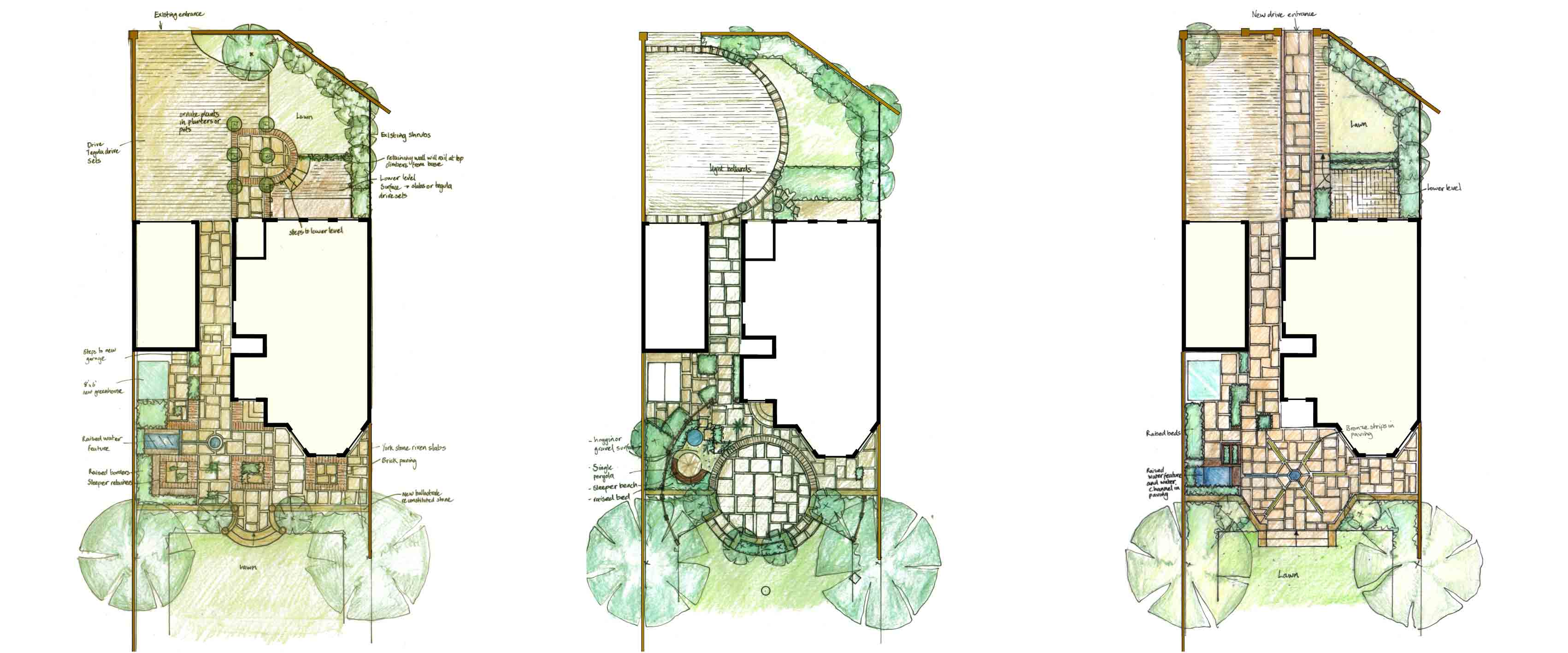 garden design, construction drawings