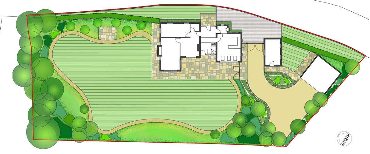 coloured garden design, stafford, staffordshire