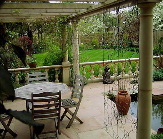 garden design stafford, patio with water feature