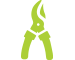 Icône de sécateur vert.