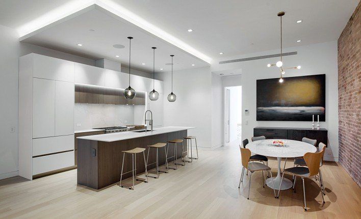 cucina con sgabelli