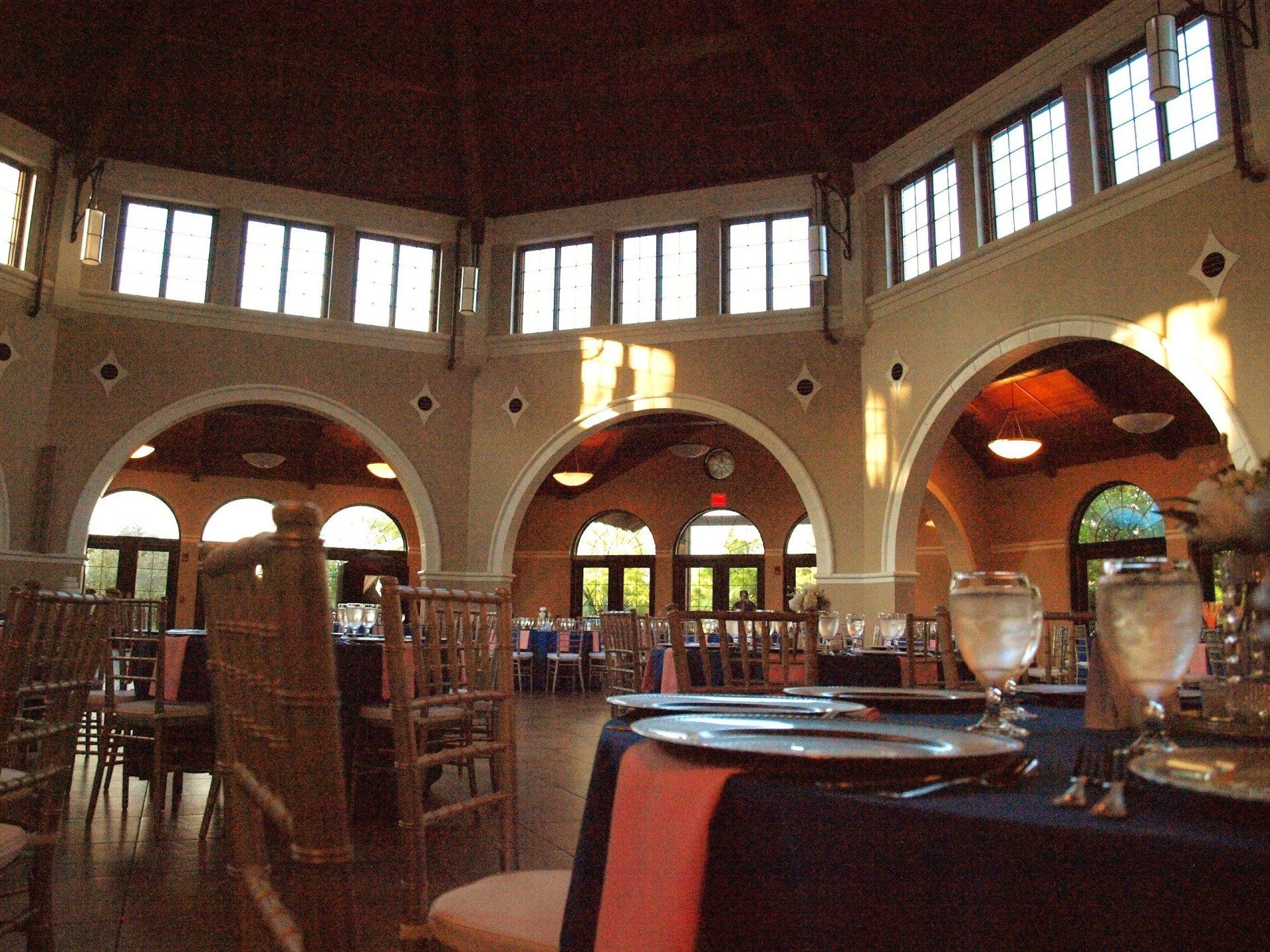 room set up for event at Botanical Gardens venue