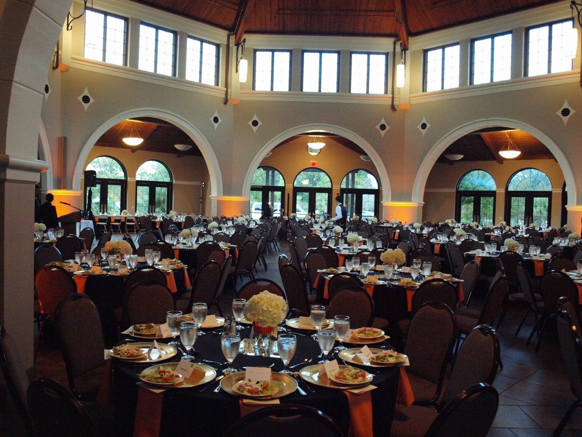 room set up for event at Botanical Gardens venue