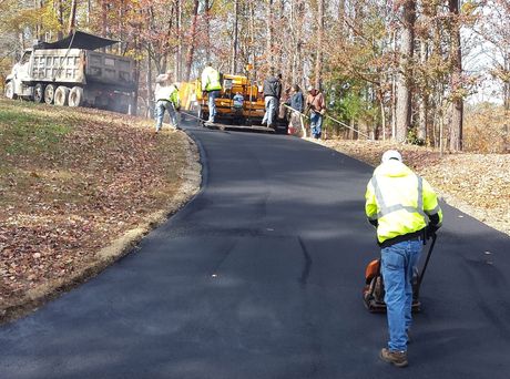 asphalt paving up a hill