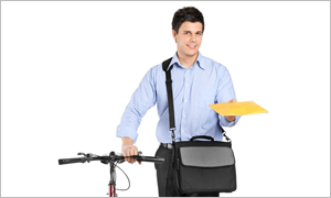 courier delivering letter
