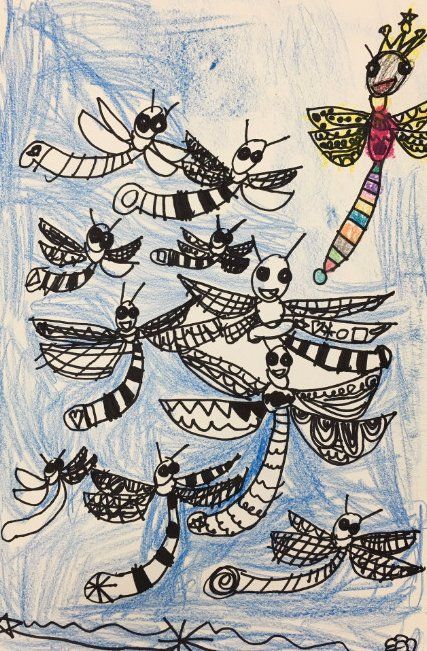 dragonflies with a queen
