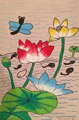 dragonfly and flowers