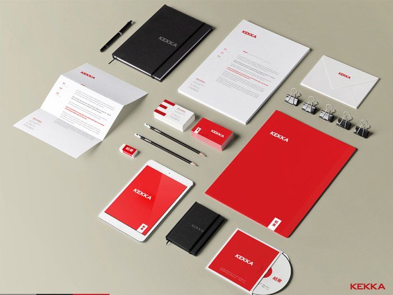 Uma maquete da identidade corporativa de uma empresa