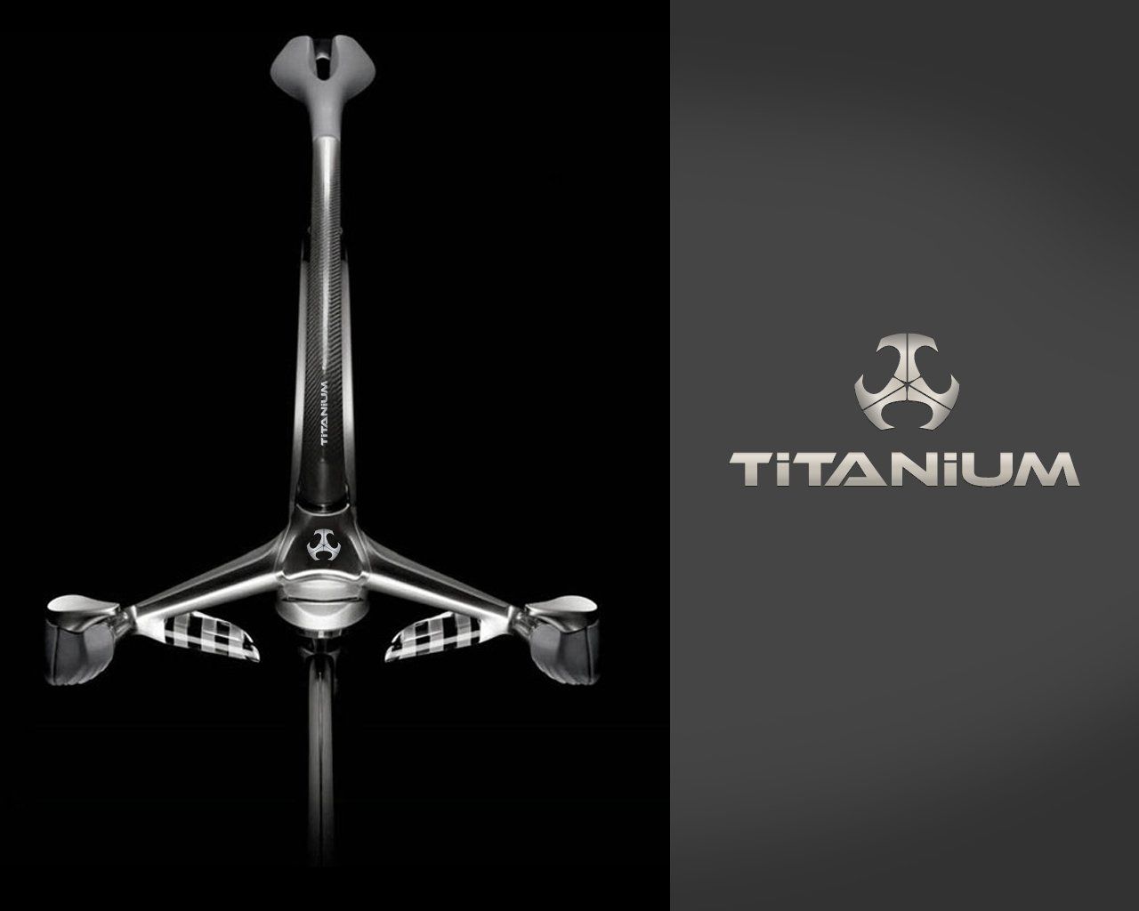 Um logotipo de titânio está em um fundo preto