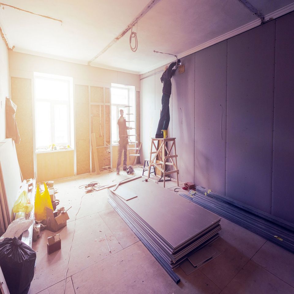 lavori di rifacimento all'interno di un appartamento