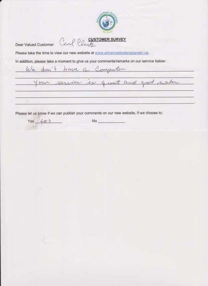 Customer Survey 10 - Industrial Water Technology in Okeechobee, FL