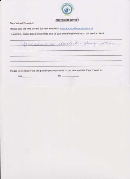 Customer Survey 9 - Industrial Water Technology in Okeechobee, FL