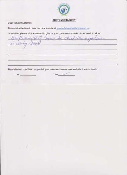 Customer Survey 5 - Industrial Water Technology in Okeechobee, FL