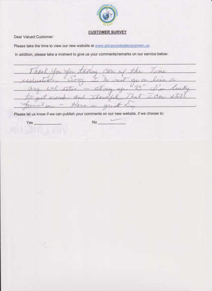 Customer Survey 2 - Industrial Water Technology in Okeechobee, FL